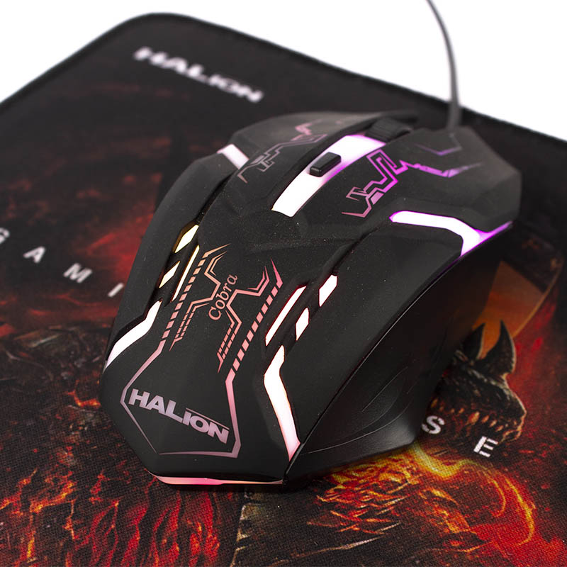 MOUSE GAMER + PAD HALION COBRA HA-911P USB