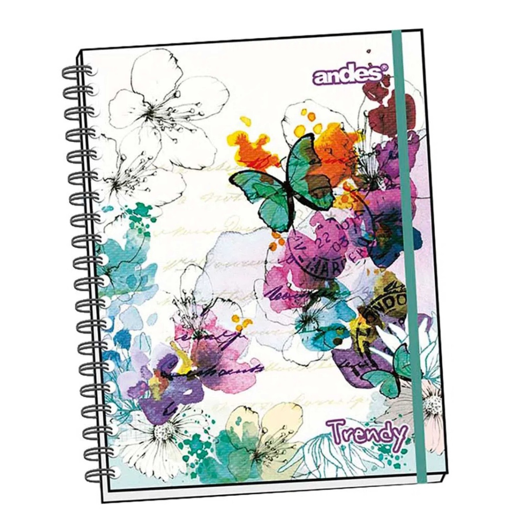 Cuaderno Espiral A4 Cuadriculado Trendy Andes 160 Hojas