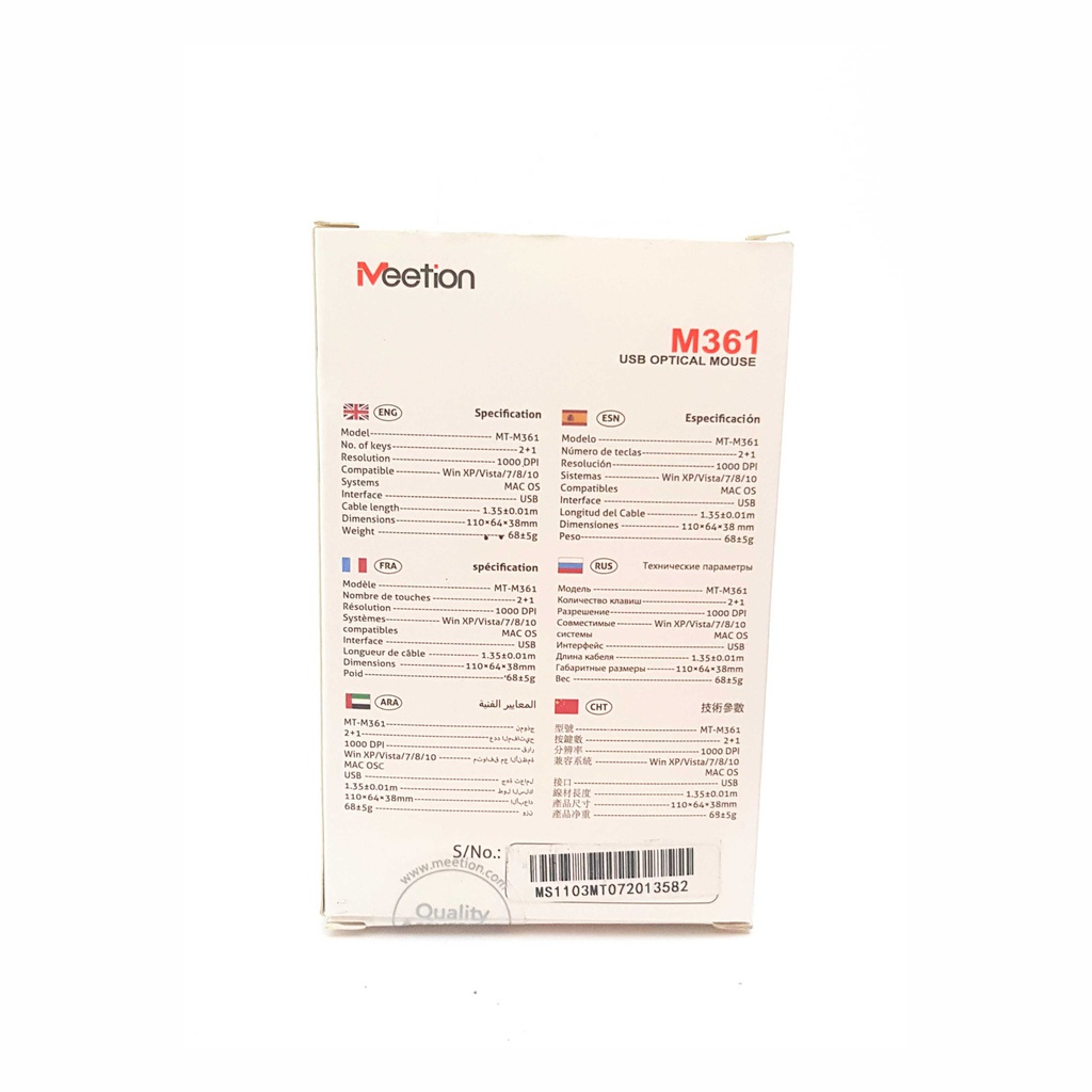 MOUSE OPTICAL MEETION M361
