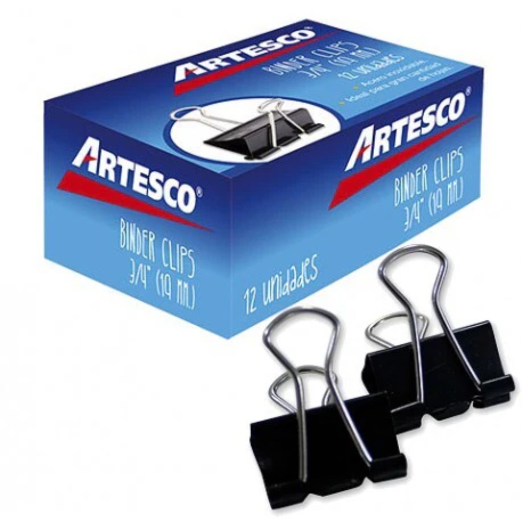 BINDER CLIPS 3/4 (19mm) x 12 ARTESCO