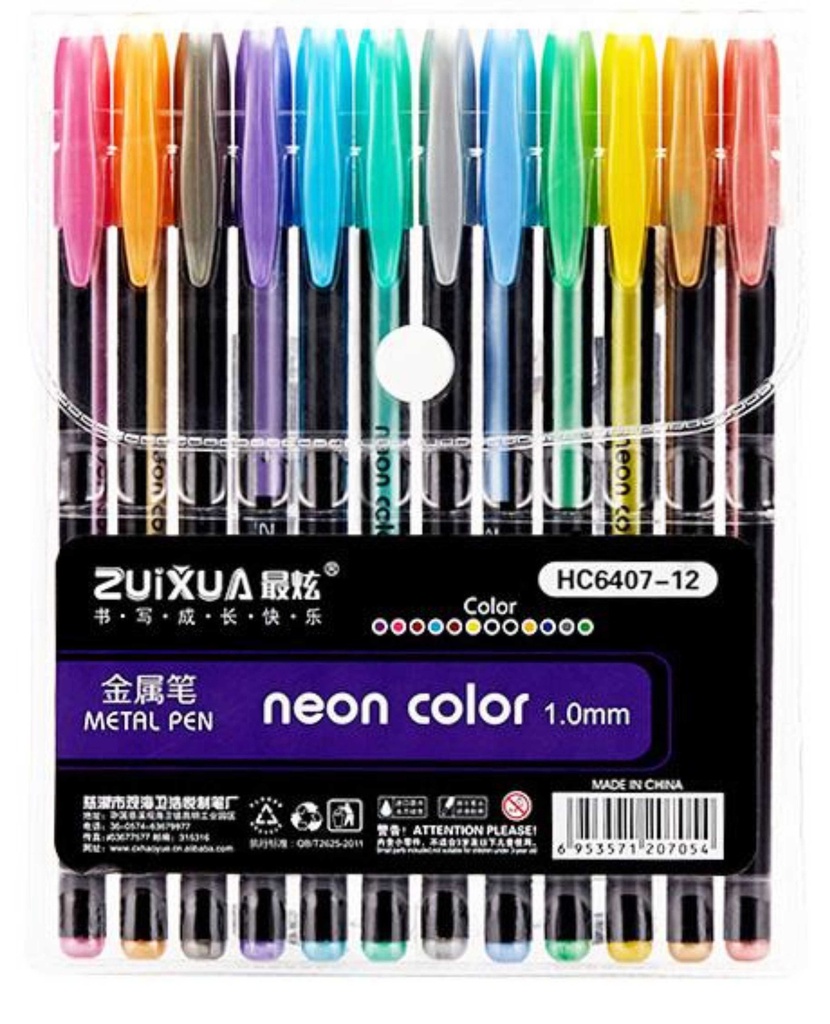 Bolígrafo 1 mm Color Neon Set x 12 Colores