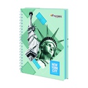 CUADERNO A5 ANILLADO TAPA DURA 160 HOJAS IRIS COLOR