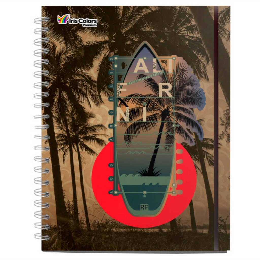 CUADERNO ANILLADO A4 CUADRICULADO  180 HOJAS TAPA DURA IRIS COLOR