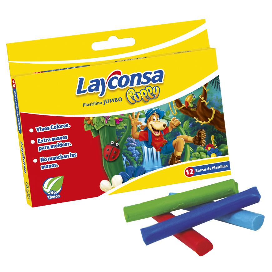 PLASTILINA PUPPY JUMBO X 12 LAYCONSA