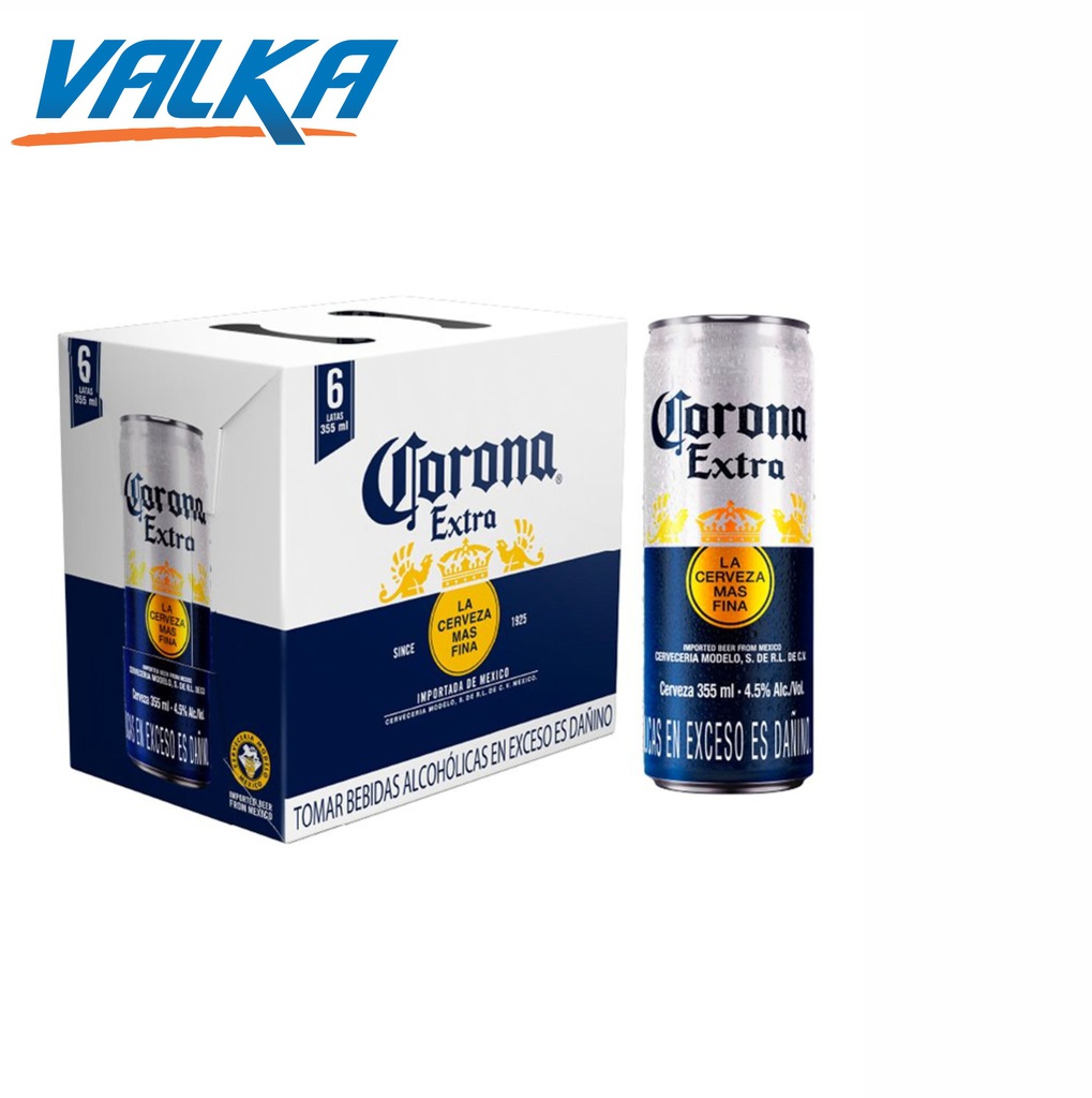 CERVEZA CORONA EXTRA SIX PACK LATA 355ML 