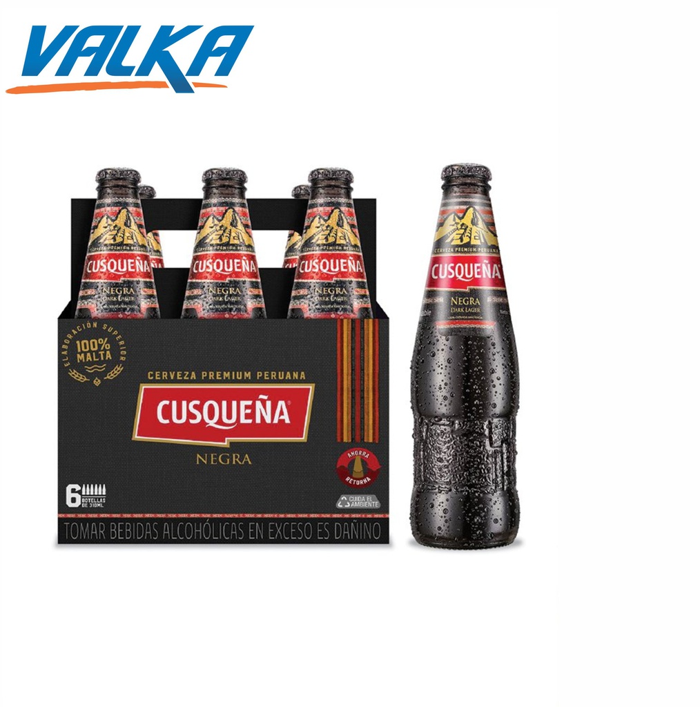 CERVEZA CUZQUEÑA NEGRA SIX PACK BOTELLA 355ML