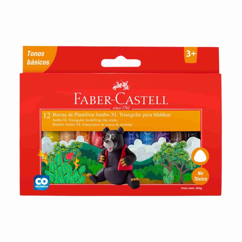 PLASTILINA X 12 JUMBO XL FABER CASTELL