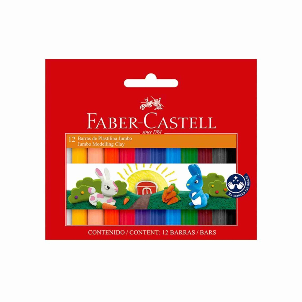 PLASTILINA X 12 JUMBO FABER CASTELL