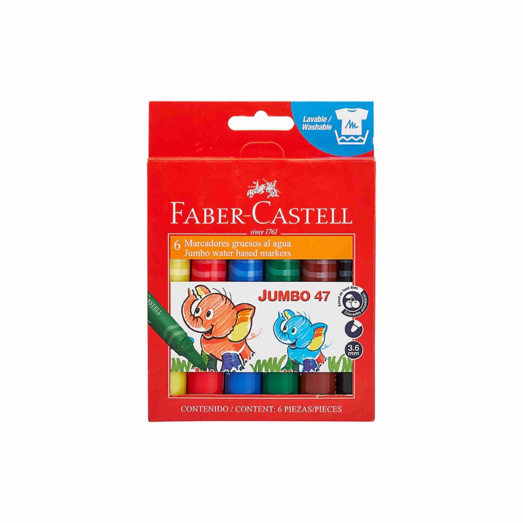 PLUMONES JUMBO 47 X 6 FABER CASTELL