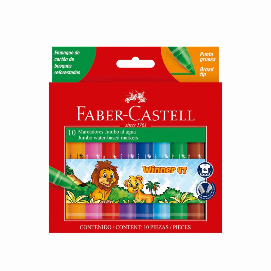 PLUMONES JUMBO 47 X 10 FABER CASTELL