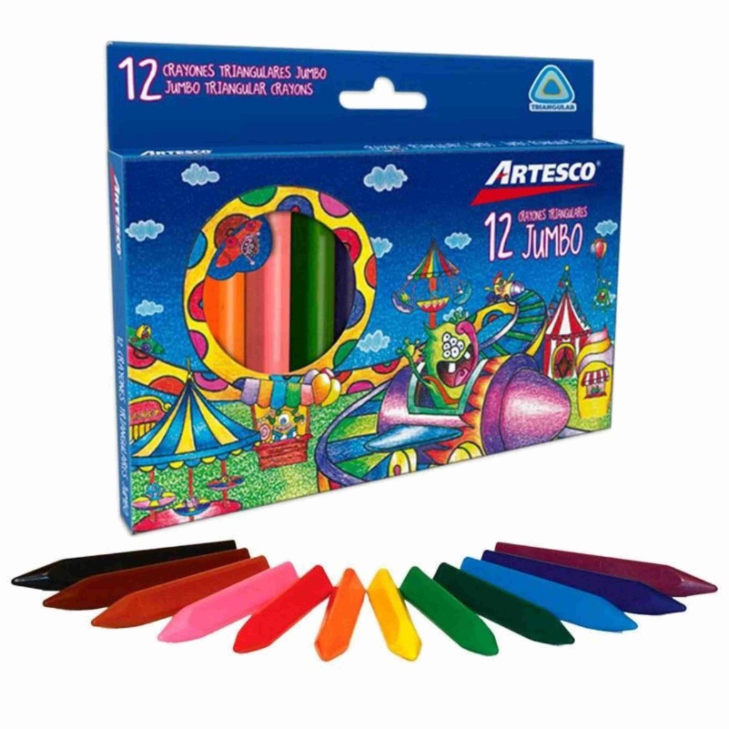 CRAYONES TRIANGULAR X 12 JUMBO ARTESCO