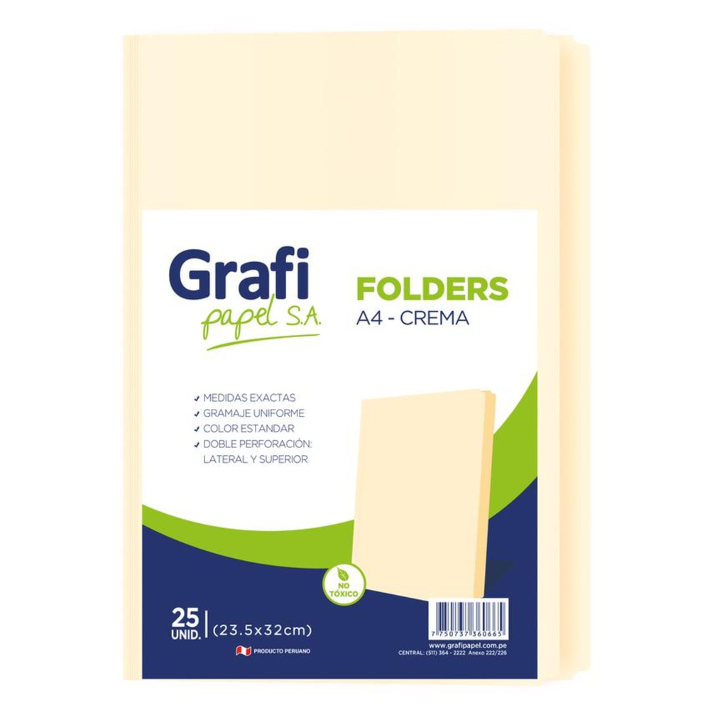 FILE MANILA GRAFIPAPEL A4 PAQUETE X 25 UND