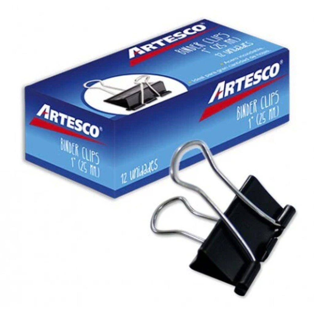 BINDER CLIPS 1 (25mm) x 12 ARTESCO