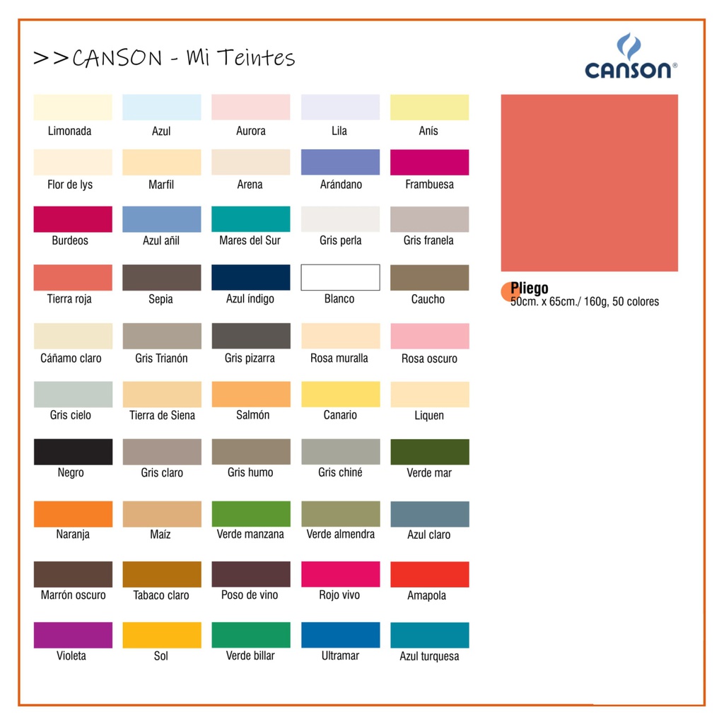 CARTULINA CANSON MITEINTES 160 G/M²