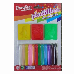 PLASTILINA JUMBO X 12 C/MOLDE DURAFAN