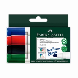 PLUMON PARA PIZARRA JUMBO 123 X 4 UND. FABER-CASTELL