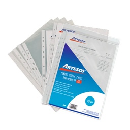 FUNDAS PORTA PAPEL A4 PQTX10 ARTESCO