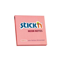 NOTAS ADHESIVAS STICK'N NOTES 3 X 3 ROSADO NEÓN 100 HOJAS