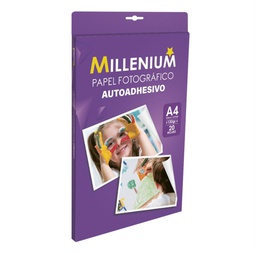 PAPEL FOTOGRÁFICO ADHESIVO A4 120GR 20 HOJAS MILLENIUM